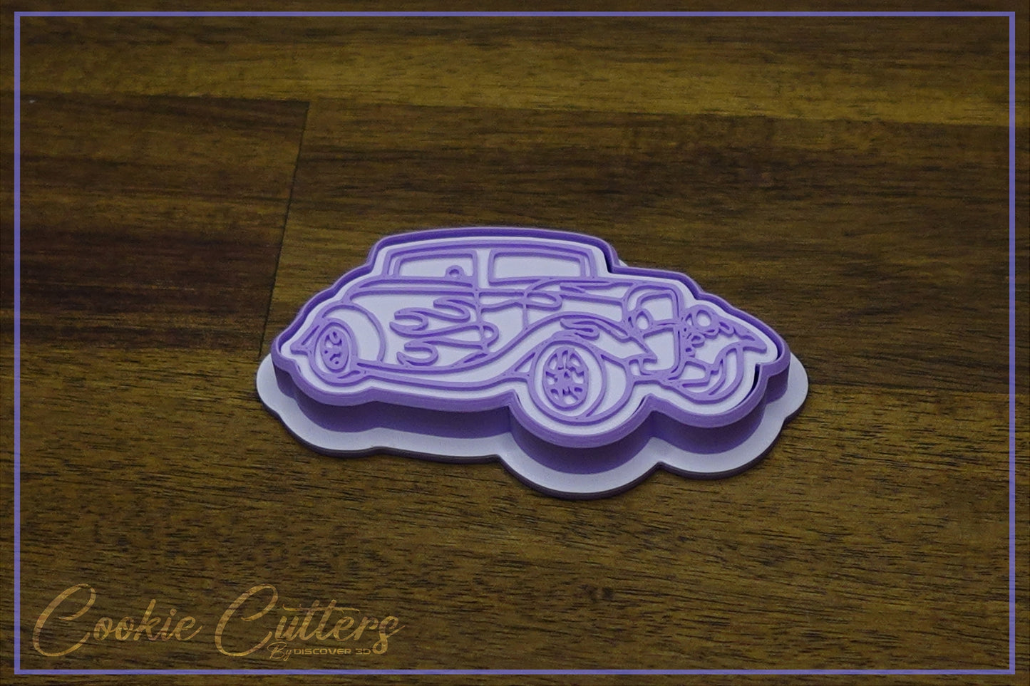 Hot Rod Car With Flames Cookie Cutter/Stamp Embosser #CTT6