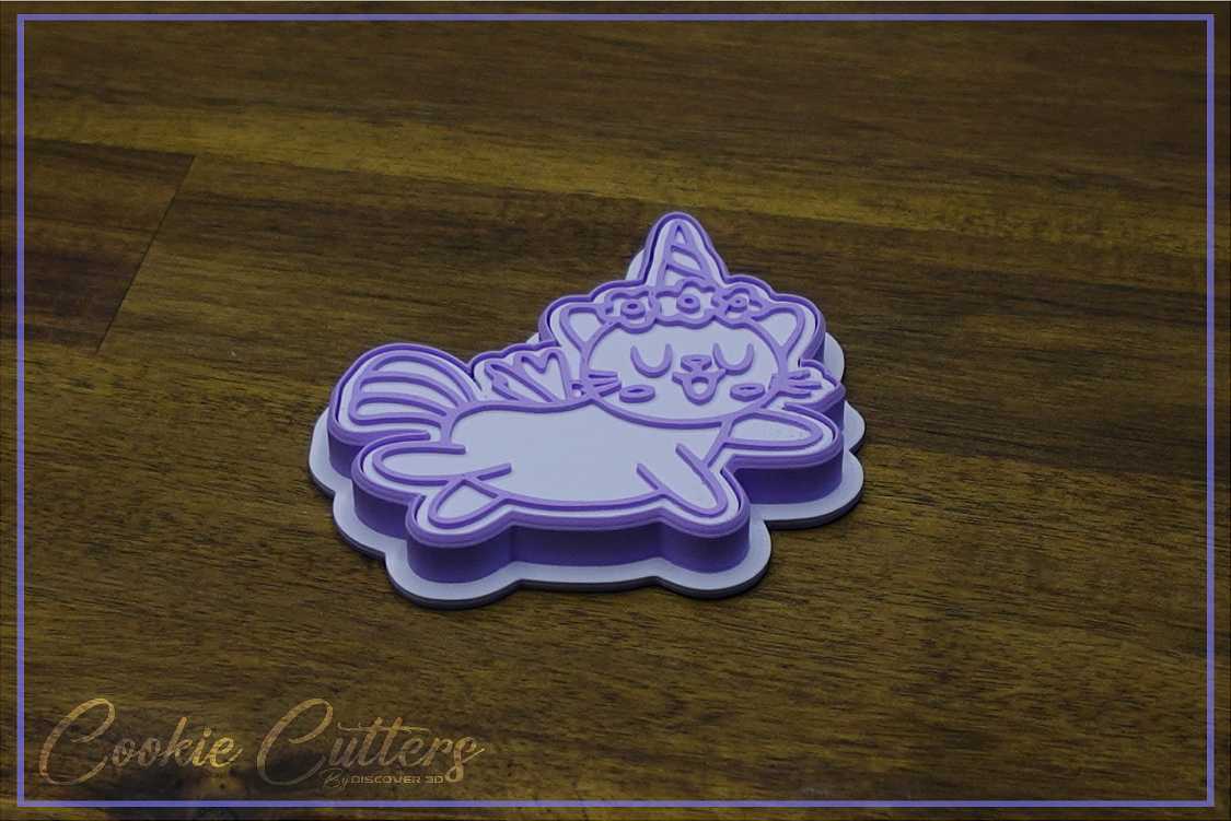 Unicorn Cat Cookie Cutter/Stamp Embosser #6