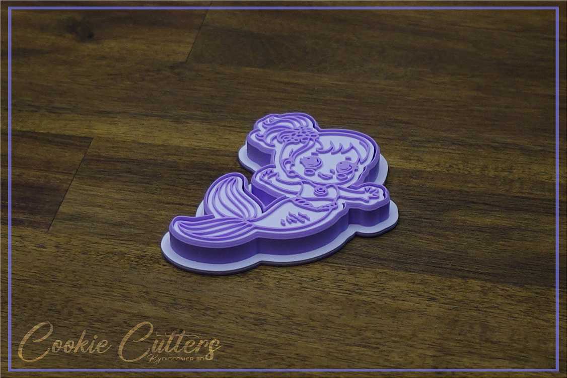 Mermaid Cookie Cutter/Stamp Embosser #1