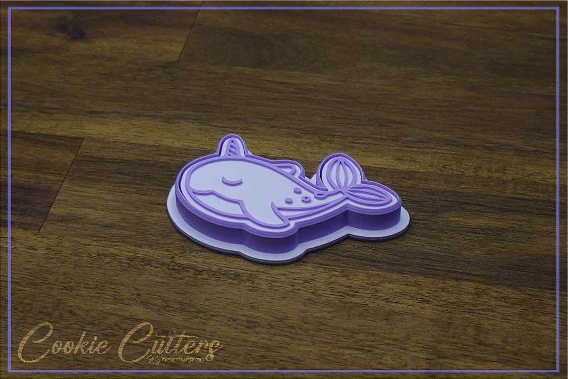 Whale Unicorn Cookie Cutter/Stamp Embosser #UW6
