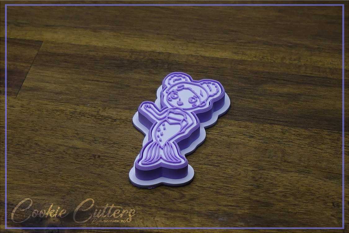 Mermaid Cookie Cutter/Stamp Embosser #3