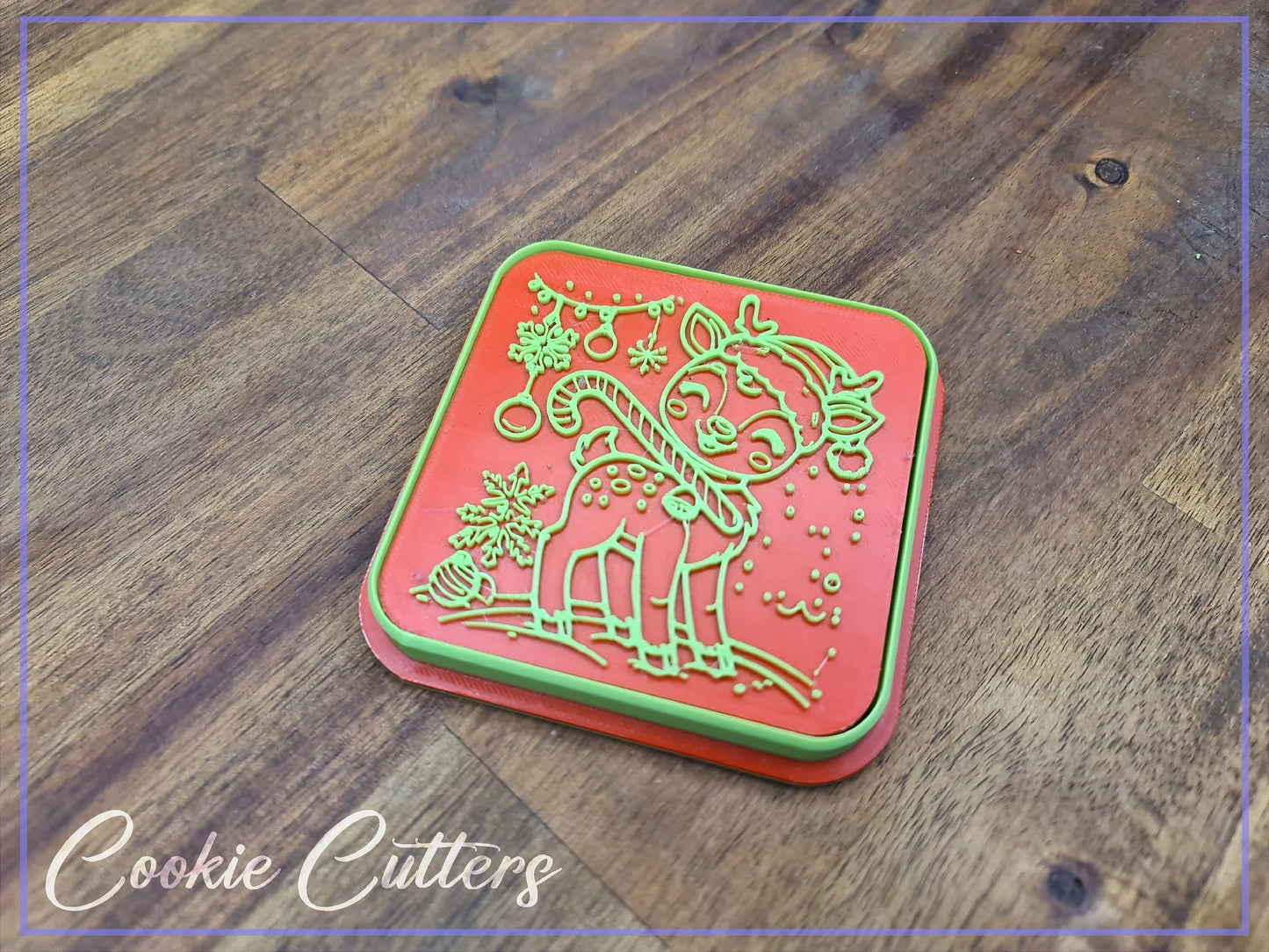Christmas Reindeer Square Cookie Cutter/Stamp Embosser