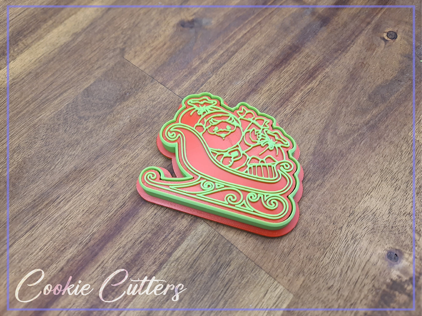 Christmas Santa Sleigh Cookie Cutter/Stamp Embosser