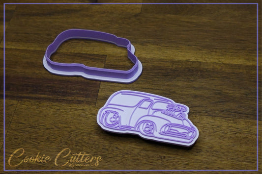 Hot Rod Car With Blower Cookie Cutter/Stamp Embosser #CTT7