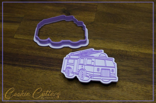 Fire Truck Engine Cookie Cutter/Stamp Embosser #CTT9