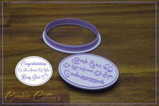Congratulations On Arrival Baby Girl Cookie Cutter/Stamp Embosser #BN11