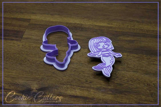 Mermaid Cookie Cutter/Stamp Embosser #2