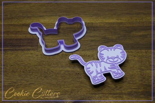 Cute Tiger Cat Cookie Cutter/Stamp Embosser #JS2