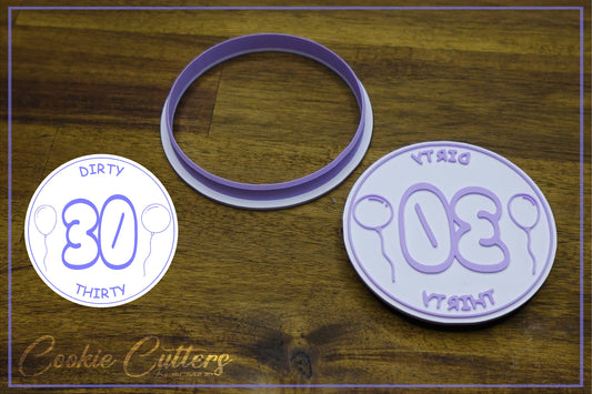 Cheeky/Rude Happy Birthday Round Cookie Cutter/Stamp Embosser