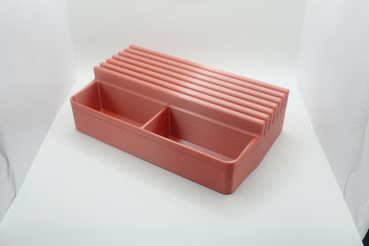 Quilters & Sewing Ruler/Stencil Holder 6 Slot With Storage
