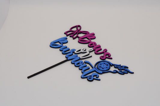 Cake Topper Gender Reveal - Bows or Burnouts