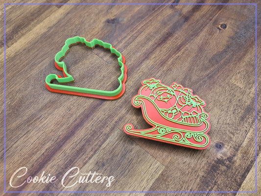 Christmas Santa Sleigh Cookie Cutter/Stamp Embosser